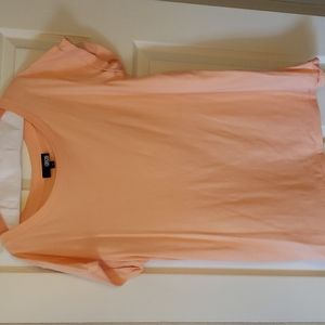 Asos peach long t-shirt with rolled sleeve